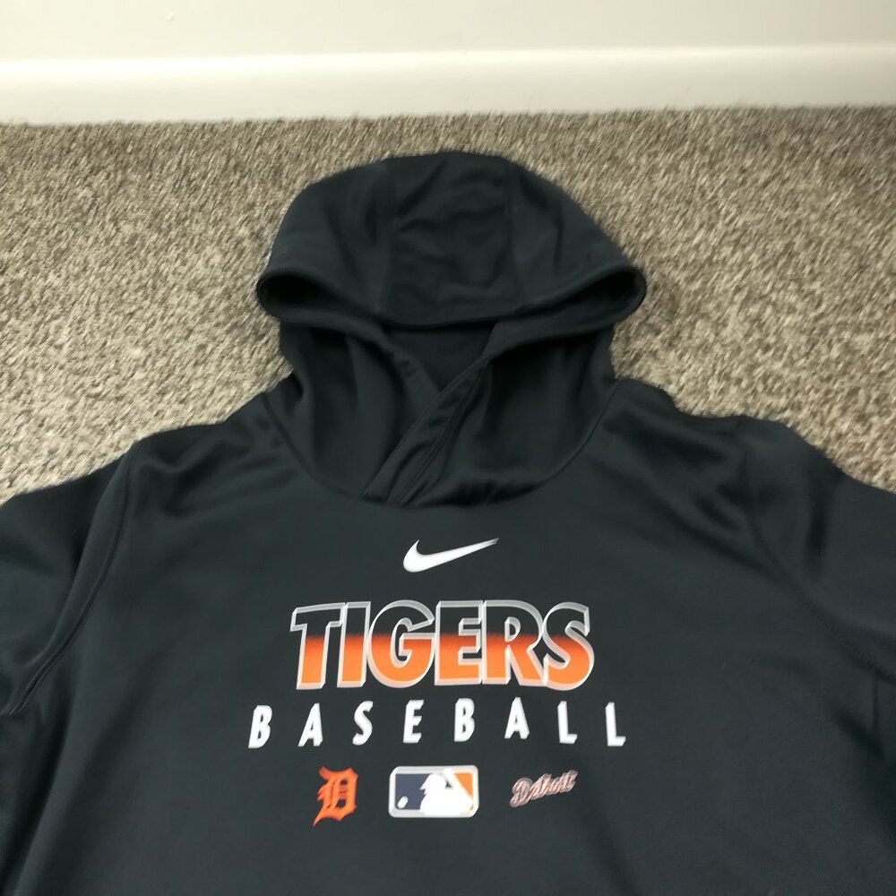 Detroit Tigers Hoodie Nike Center Swoosh Fleece Lined Sweatshirt Womens Medium